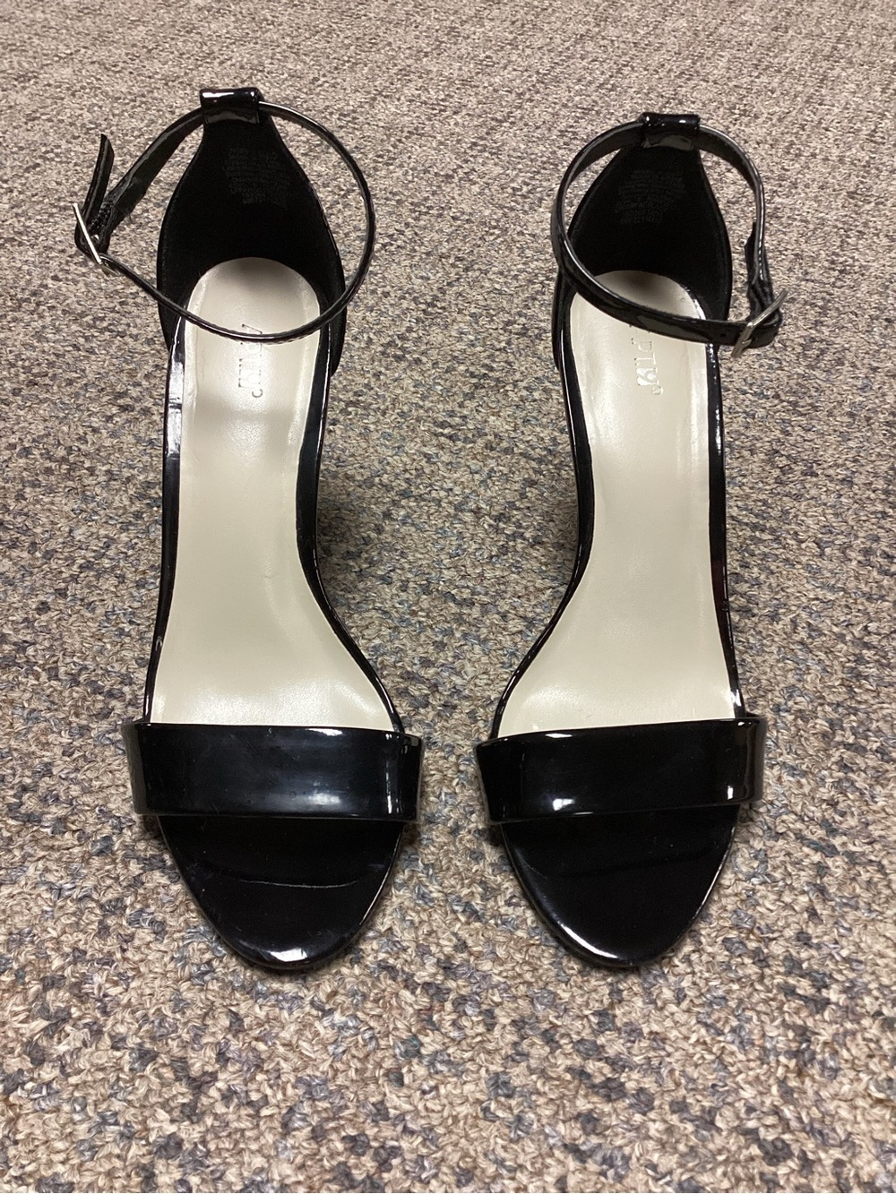 Apt. 9 Black Ankle-Strap Patent Open Toe Heels * Size 7